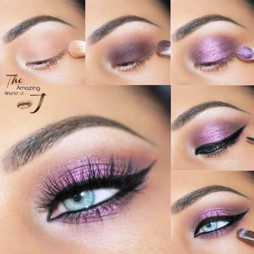 HOW TO Purple Glitter Smokey Eye Makeup tutorial 