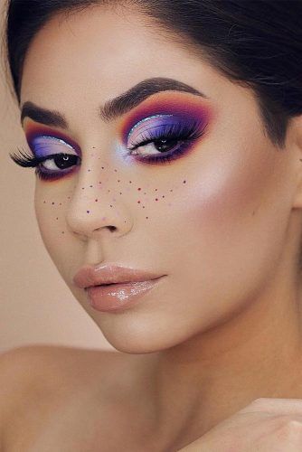 Ombre Purple Eyes Makeup #nudelips