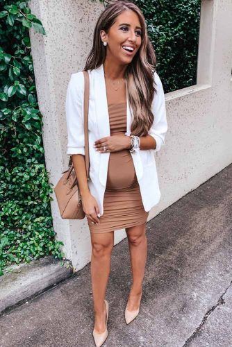 Bodycon Dress With White Jacket Outfit #nightoutoutfit