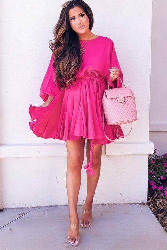 Pink Dress With Long Sleeves #maternityshortdress