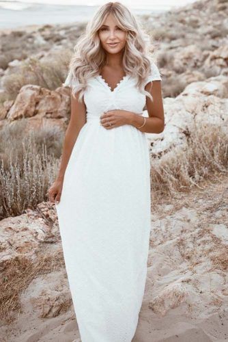 White Boho Maxi Maternity Dress #maternitydress