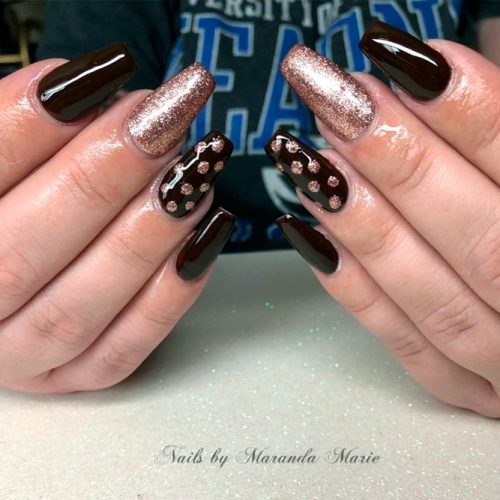 Glitter Dots Nail Art #fallnails #glitternails