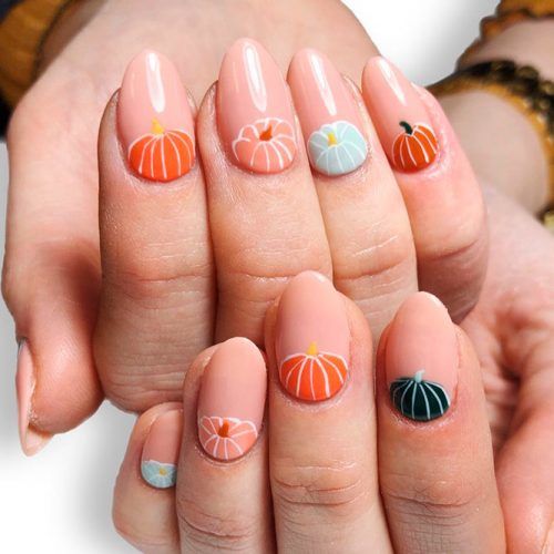 Pumpkins Half Moons #fallnails