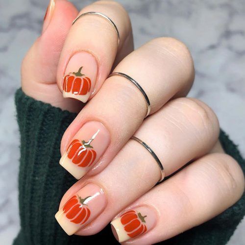 Pumpkin French Nail Design