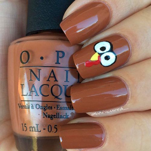 Easy Turkey Nail Art #easynailsart