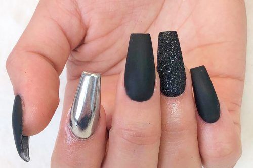 Black Glitter Nails Designs That Are More Glam Than Goth