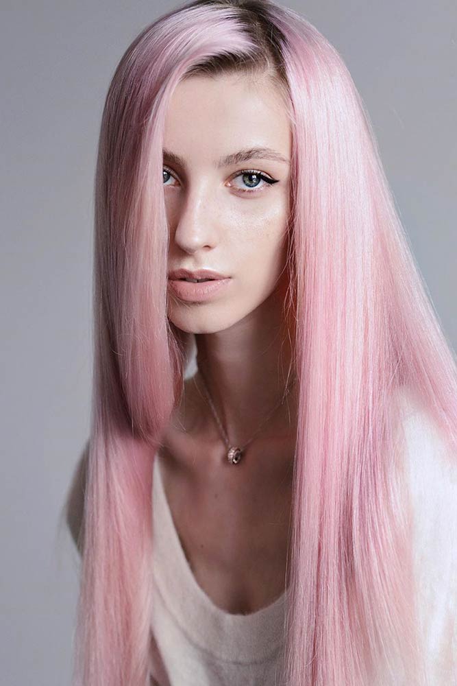 Pale Pink Hair Color #sleekhair #longhair #pinkhair