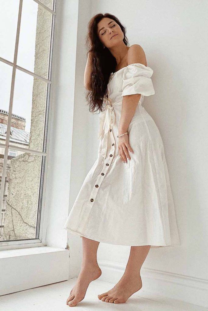 White Off The Shoulder Dress Design #offtheshoulderdress