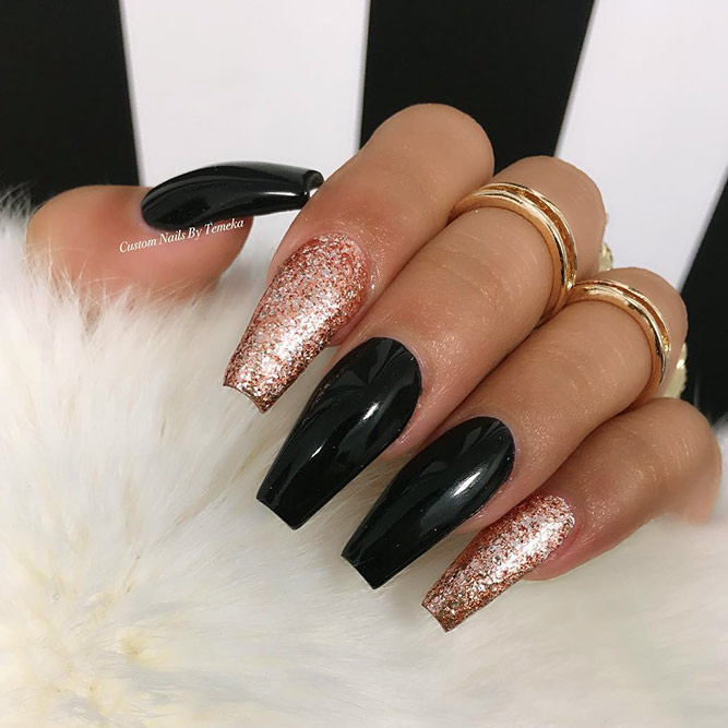 black coffin acrylic nails