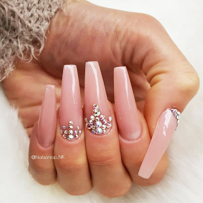 Rhinestone nail art design | Unghie, Idee per il trucco, Idee