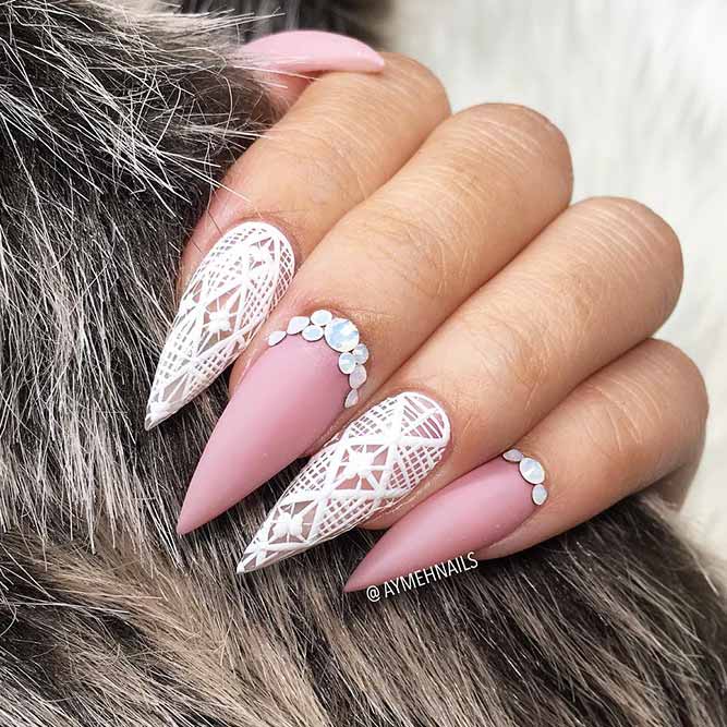 34 Pink And White Nails Trends For Spring And Summer 22