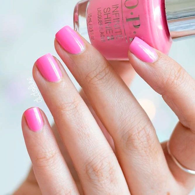 Elegant Pure Pink Nails #simplenaildesign #shorrtnails