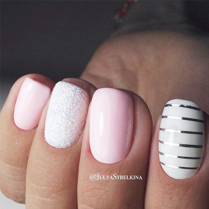 34 Pink And White Nails Trends For Spring And Summer 21