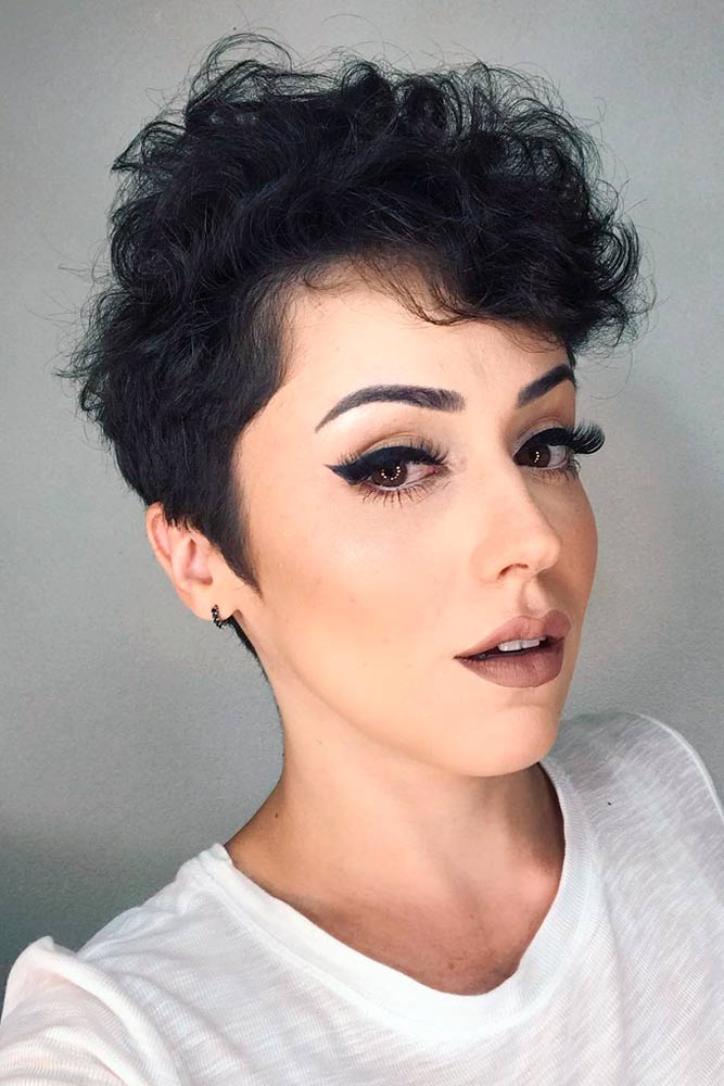 Long Pixie For Curly Hair #longpixie #brunette