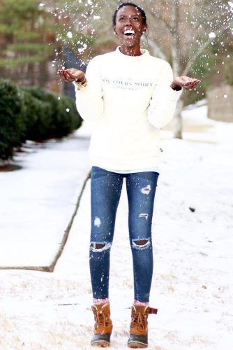 Cute winter outfits store with boots