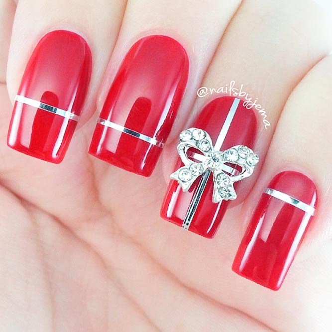 Red Holidays Nails #winternails #rednails