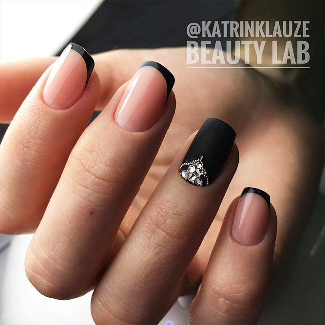 Black French Manicure for Unusual Look Picture 2