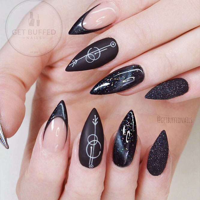 Black French Manicure for Unusual Look Picture 1