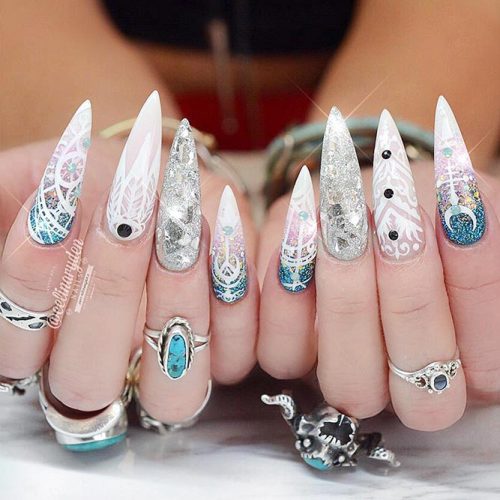 Stiletto Shape Long Nails Picture 1