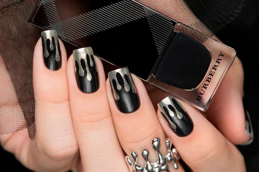 cool black nail polish design