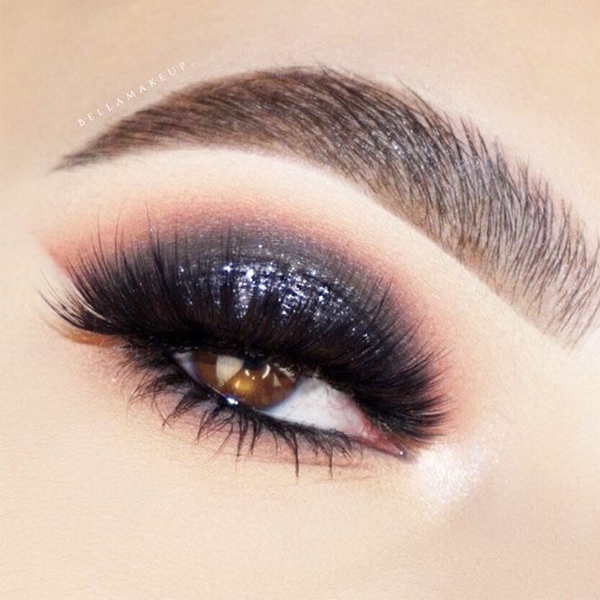 black sparkly eye makeup