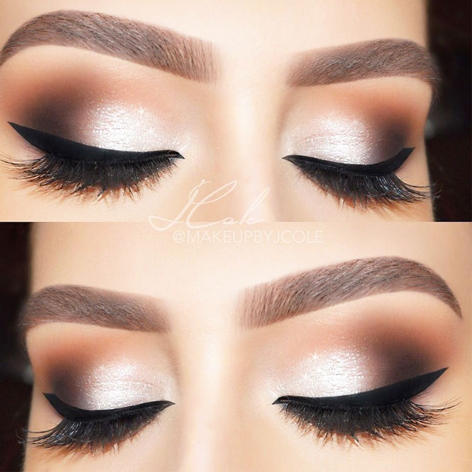 silver smokey eye brown eyes