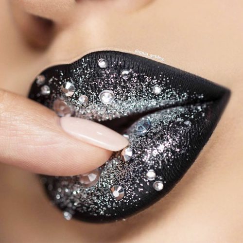 black shimmer lipstick