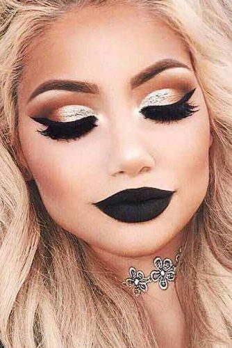 Glam Makeup Ideas with Black Lipstick picture 1