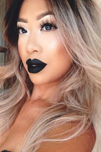 Natural Makeup Look With Matte Black Lipstick