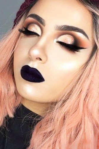 Glam Makeup Ideas with Black Lipstick picture 3