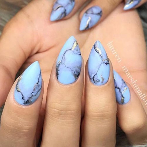 Marble Pointy Nails #marblenails