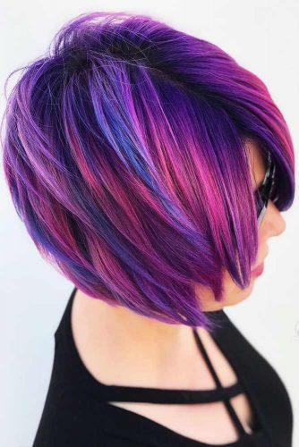 red and purple hair short