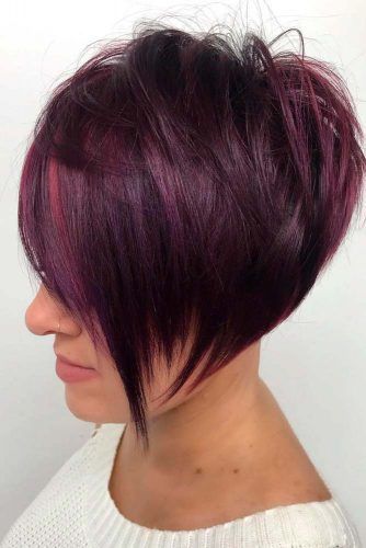 Layered Purple Short Bob #purplehair #layeredhair