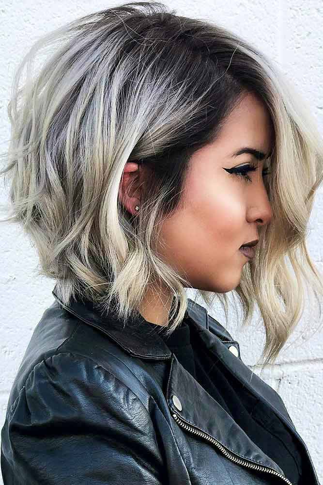 Image of Asymmetrical mid-length bob