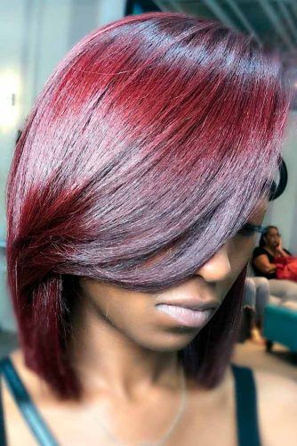 Glossy Deep Burgundy Hair #glossyhair #shorthair