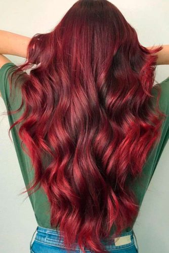 Mulled Wine Hair Shade For Long Hair #longhair #wavyhair