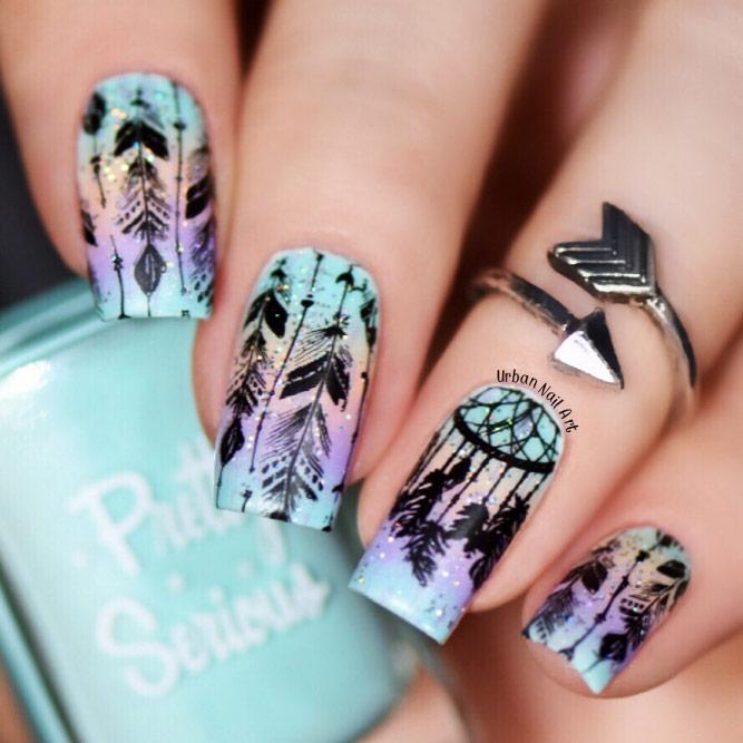 33 Ideas with Dream Catcher Nail Art