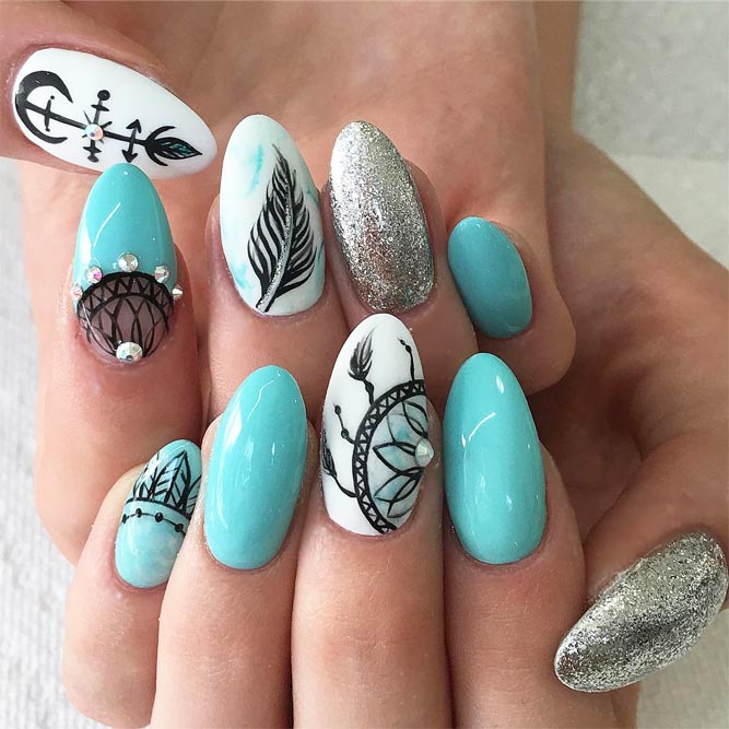 33 Ideas with Dream Catcher Nail Art