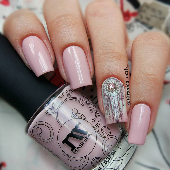 French-Styled Dream Catcher Nail Designs