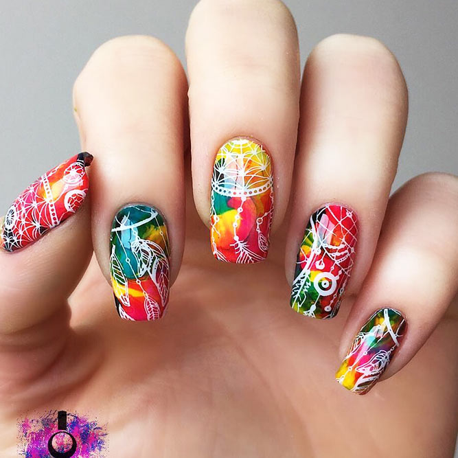 33 Ideas with Dream Catcher Nail Art