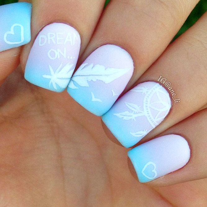 Dream Catcher Nail Designs With Ombre