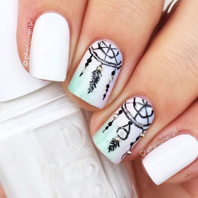 Dream Catcher Nail Designs With Ombre