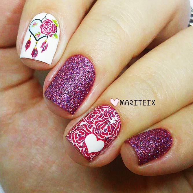 Floral Dream Catcher Nail Designs