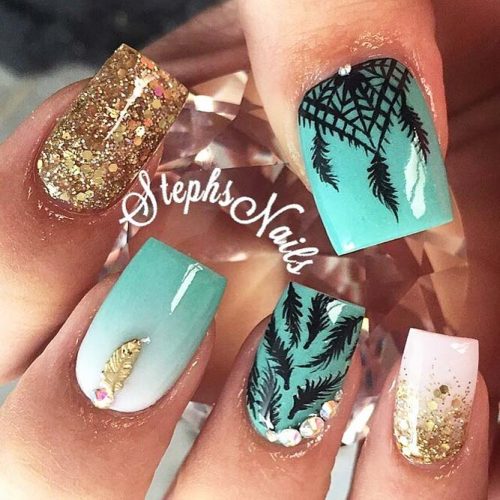 33 Ideas with Dream Catcher Nail Art