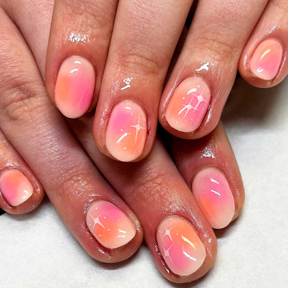 Peachy-Pink Pigment Nails