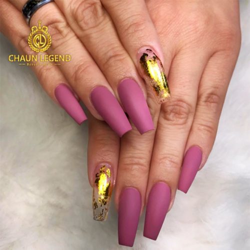 Transparent Mani with Gold Foil Picture 4