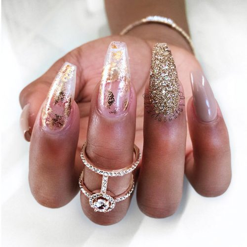 Transparent Mani with Gold Foil Picture 2