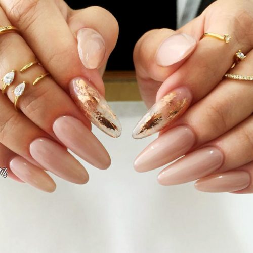 Transparent Mani with Gold Foil Picture 5