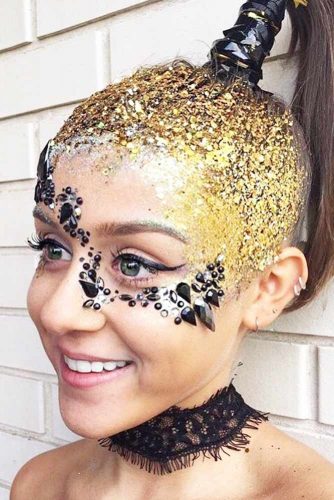 Gold Glitter Hairstyle Ideas picture 2