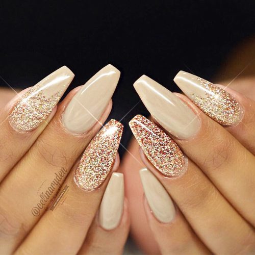 Sparkly Nail Art Designs With Gold Glitter picture 3